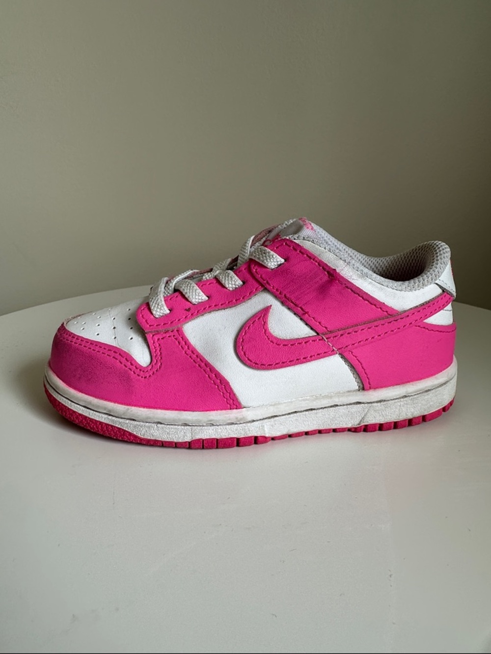 Nike Dunk Low Toddler White/Laser Fuchsia 9C - Picture 9 of 13